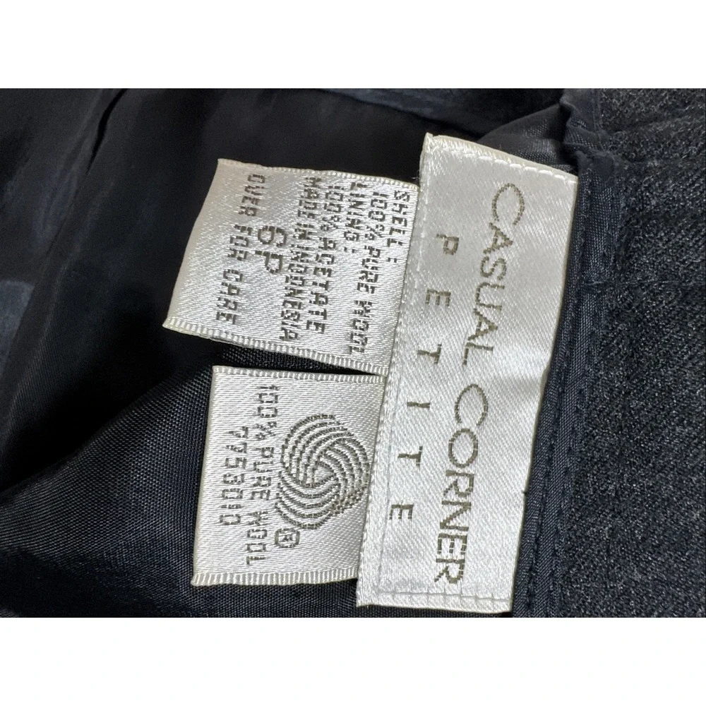 100% Pure‎ Wool Dark Grey Petite Size 6 Casual Corner Pencil Skirt Knee Length